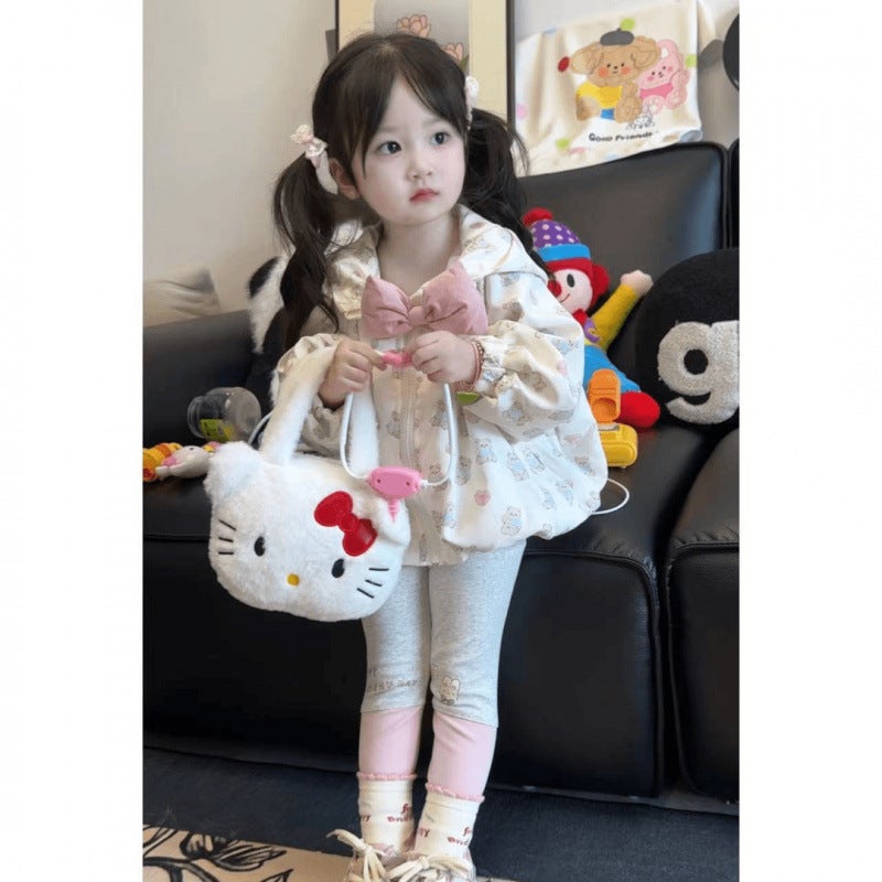 Girls' Coat Girl Baby Clothes Autumn White Top Western Style Autumn Suit - Image 3