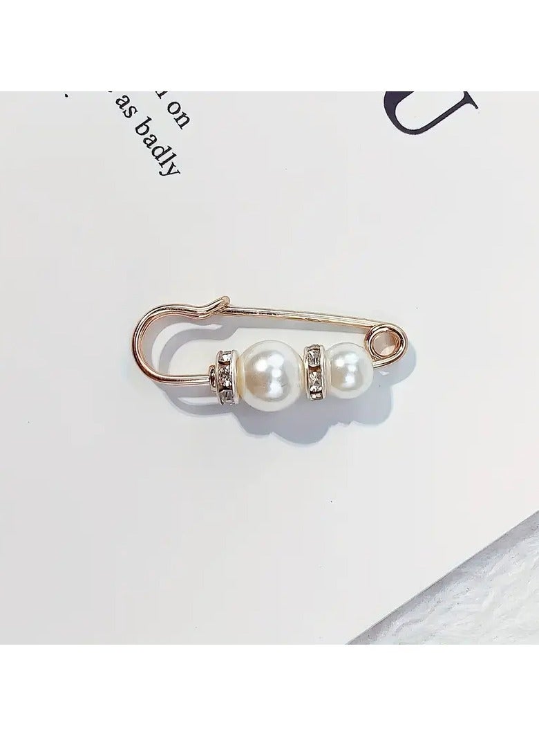 Goolsky 2pcs White Pearls Pants Waist Pin Elegant Fixed Brooch for Women Clothes Decoration  - Image 4