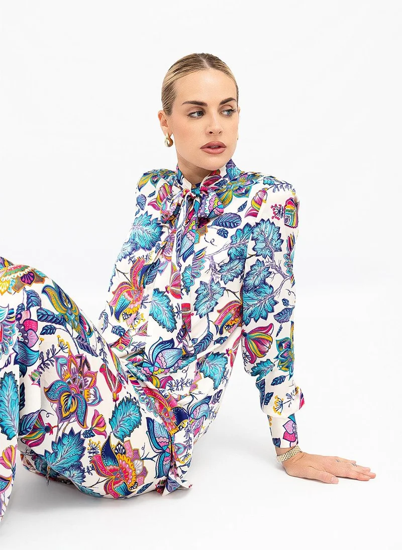 Janara Jones  Miracle Garden Satin Mira Blouse for Women | Best Price UAE