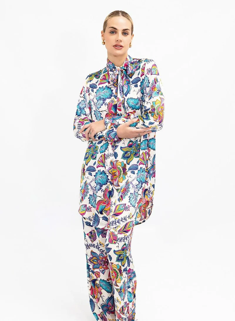 JANARA JONES Miracle Garden Satin Mira Blouse