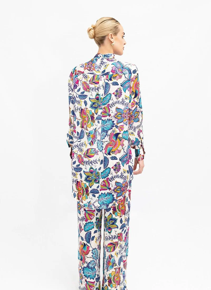 JANARA JONES Miracle Garden Satin Mira Blouse