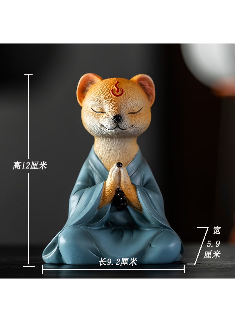 Generic Mini Zen White Fox Succulent Pot Decor Blue clothes--huang fairy 