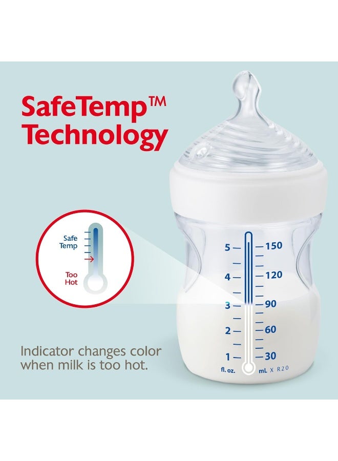 NUK Simply Natural Baby Bottle with SafeTemp, 5 oz, 4 Count - Image 2