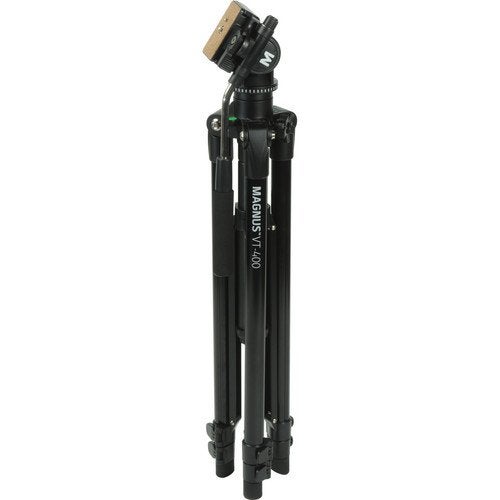 Magnus VT-400, Video Tripod System with 2-Way Pan Head, Extends to 64”, Max Load 15 lbs. Mid-Level Spreader, Rubber Feet. Plus Quick Release plate and carrying case - Image 2