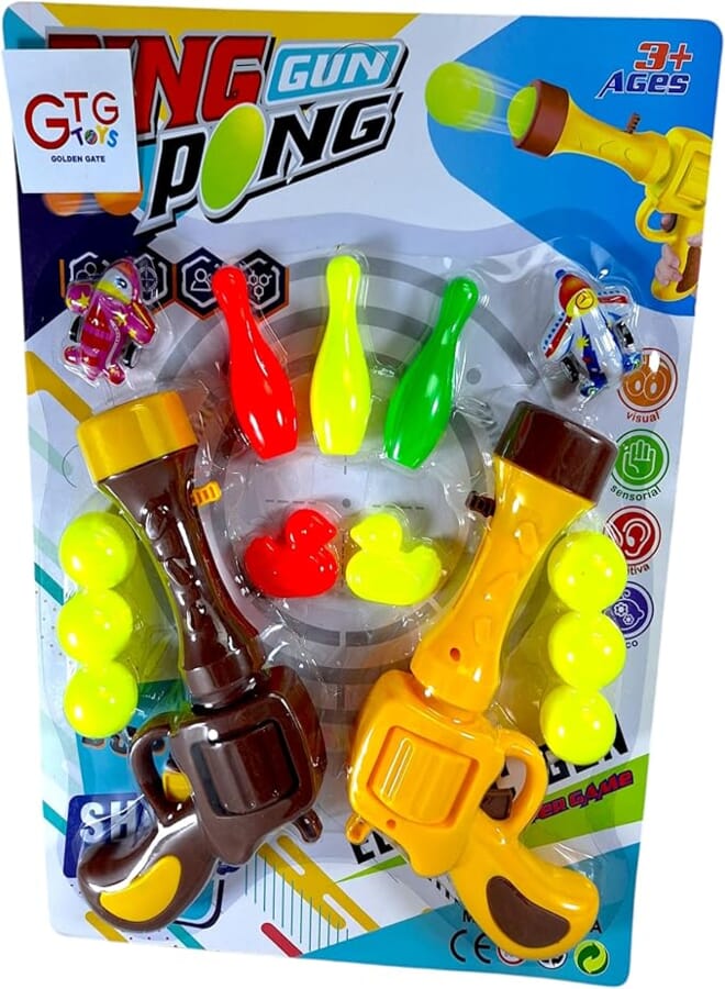 GTG Toys Dual Toy Pistol Set with Bowling Game