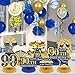 Wayyogh 9Pcs Blue 90th Birthday Decorations Navy Blue Gold 90th Honeycomb Centerpieces for Table Decor Happy 90th Birthday Decorations for Men Women Anniversary Party Favors Supplies Event Cheer to 90 Years - Image 4