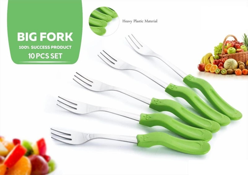 AVMPHD Stainless Steel Heavy Big Fork Spoon Table Forks for Restaurant Dinner Fork Spoon for Kitchen Restaurant Pack of 10 - Image 4