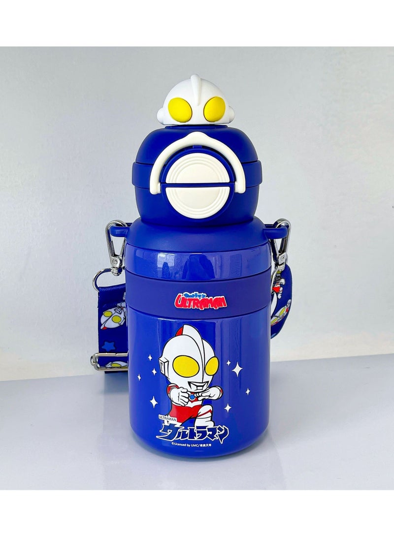 general Classic Ultraman series 550ml cute stainless steel children's insulated cup girls high value slanting crossbody large-capacity student water glass  - Image 1