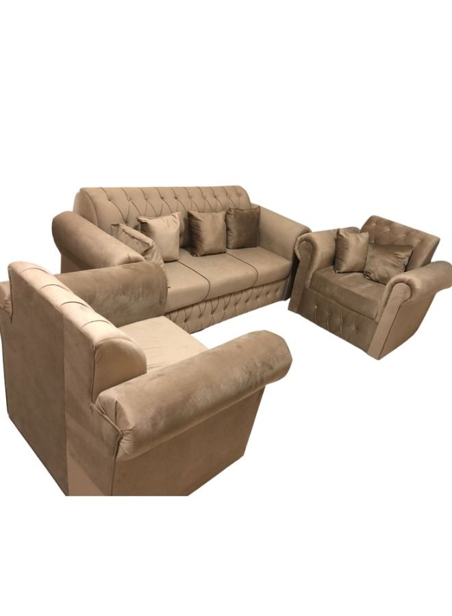 Classic 5-Seater Sofa: Elegant Design to Enhance Your Home Decor 3+1+1-Gold 190x80x80