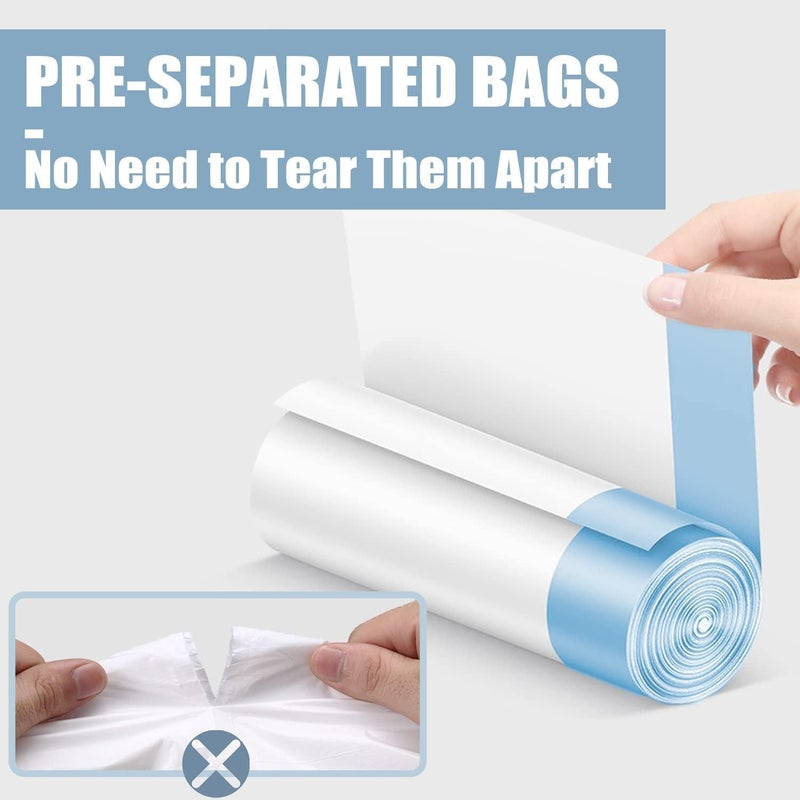 BENEVAL Small Trash Bags 4 Gallon - 150 Count Drawstring 4 Gallon Trash Bag, Tear-Free 4 Gal Small Garbage Bags for Office Bedroom Bathroom Trash Bags, Unscented White 4 Gal Trash Can Liners - Image 4
