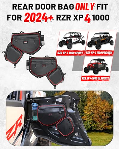 StarknightMT 2Pcs 2024 RZR XP 1000 4 Rear Door Bags Water Resistant Dustproof Heavy Duty UTV Side Door Storage Organizer with Multi Pocket Compatible with 20242026 Polaris RZR XP 1000 4 - Image 3