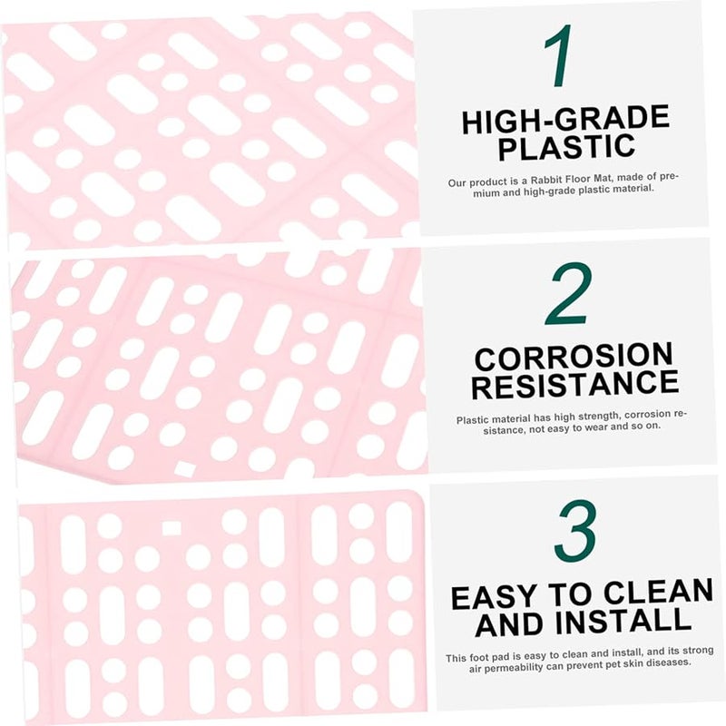 حصائر أقفاص الأرانب البلاستيكية القابلة لإعادة الاستخدام 4 قطع، وسائد أرضية سهلة القص والتجميع - Image 5