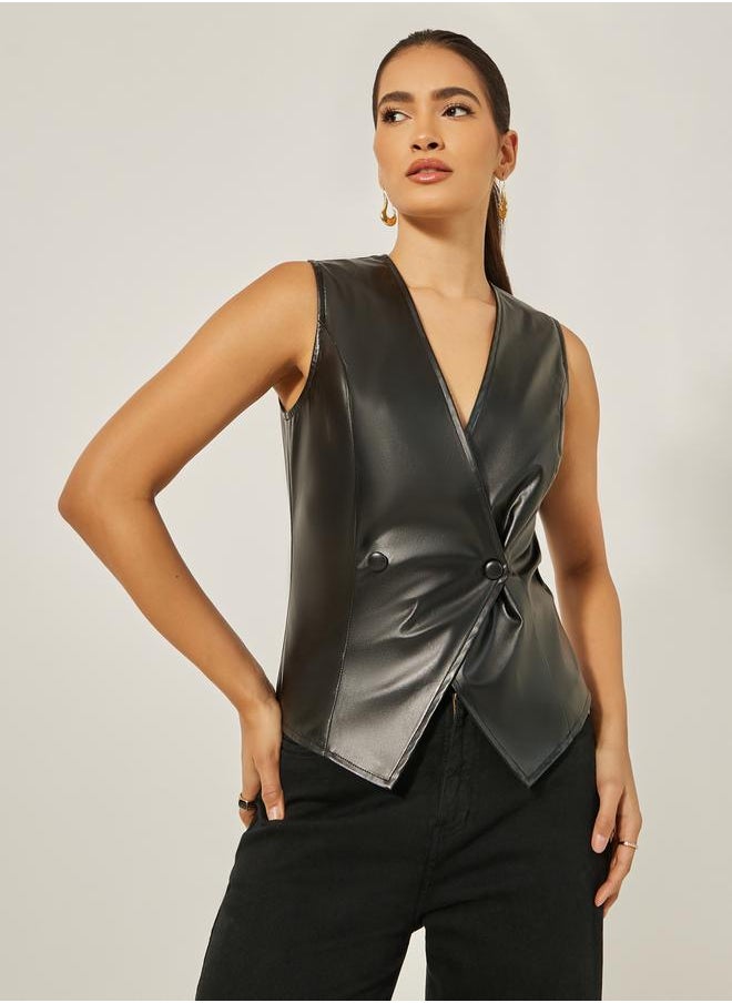 Styli V-Neck Buttoned Waistcoat  - Image 2