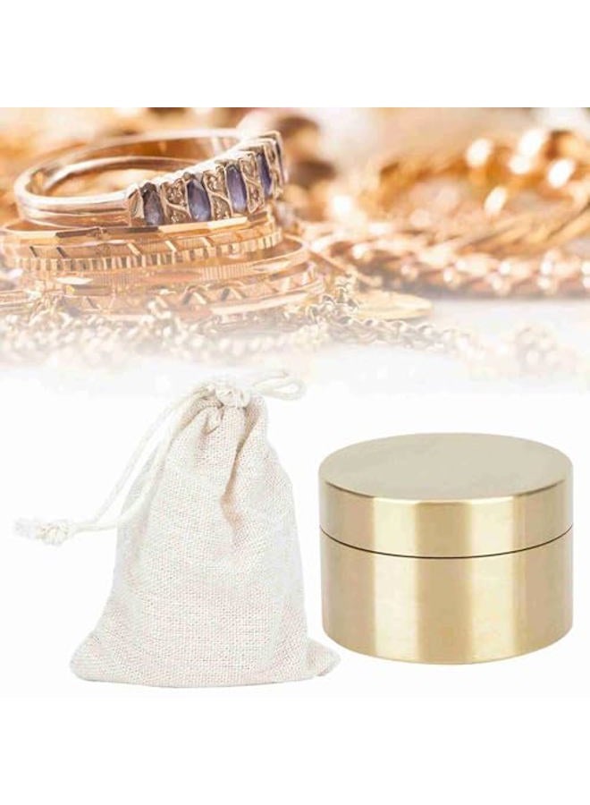 Tbest Storage Box, Waterproof Round Shape Box Metal Jewelry Sealed Container Dustproof Moisture-Proof Coin Storage Box(M) Pill Fob Brass Container - Image 2
