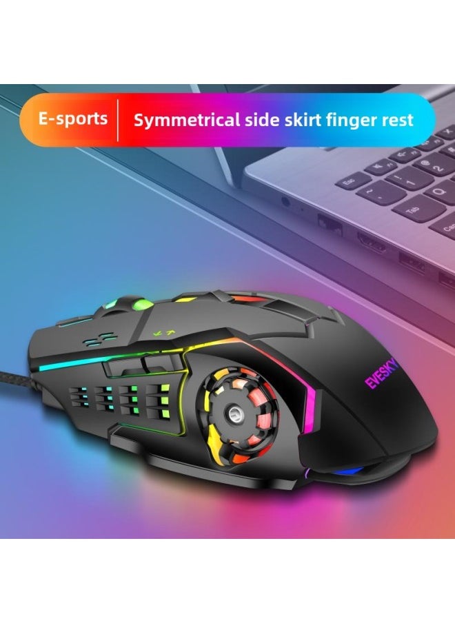 Generic Mouse Wired Usb Mute Silent Home Office Desktop Laptop Cf E-sports Game Lol Male Interface-Color:Black Standard Version + Mouse Pad-Interface:Official Standard  - Image 3
