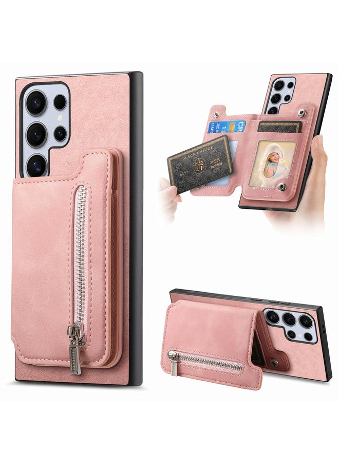 اس-توب جراب خلفي لهاتف Samsung Galaxy S25 Ultra 5G Retro MagSafe مزود بسحاب وحقيبة بطاقات - Image 1