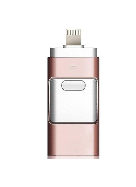 3 in 1 Usb Flash Drive Expand Memory Stick Otg Pendrive for iphone iPad Android PC 32GB Rose Gold