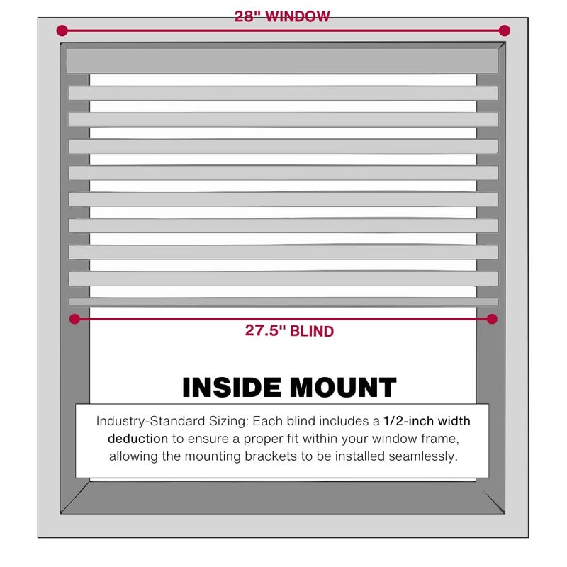Lotus & Windoware Cordless, 2 Inch Faux Wood Blind, 28" Wide x 60" Long, Window Blinds, Blinds & Shades, Blinds for Indoor Windows, Embossed, Bright White - Image 4