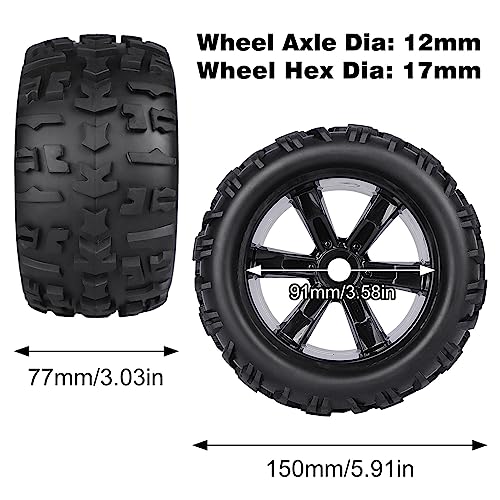 Aimrock 17mm Hex Wheels and Tires RC Truck Tire and Rims wFoam Inserts for 18 Kraton 110 Maxx ERevo 4PCS - Image 5