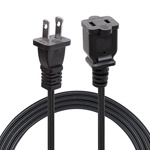 Yeatel 5ft Extension Cord,2 Prong Small and Thin Extension Cords,Male/Female for NEMA 1-15P to NEMA 1-15R Short Extension Cord Indoor (1, Black 5ft) - Image 1