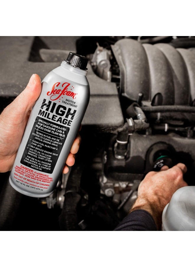 Generic Sea Foam High Mileage Motor Treatment Hm16, 16 Oz, Pack Of 1, Silver  - Image 1