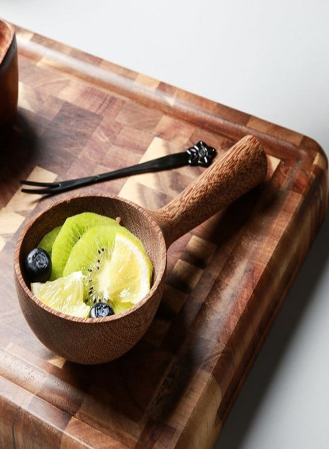 KICHOUSE 1/2 Cup Scoop 2pcs Wooden Water Ladle Spoons Japanese Spoon Chinese s Cutlery Wooden Soup Multi-function Wood Short Handle Scoop Scoop - Image 2