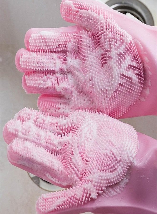 Pet Grooming Gloves Silicone Gloves with High-Density Teeth Enhanced Five Finger Design for Dogs Cats Bathing Massaging (Grey) - Image 3