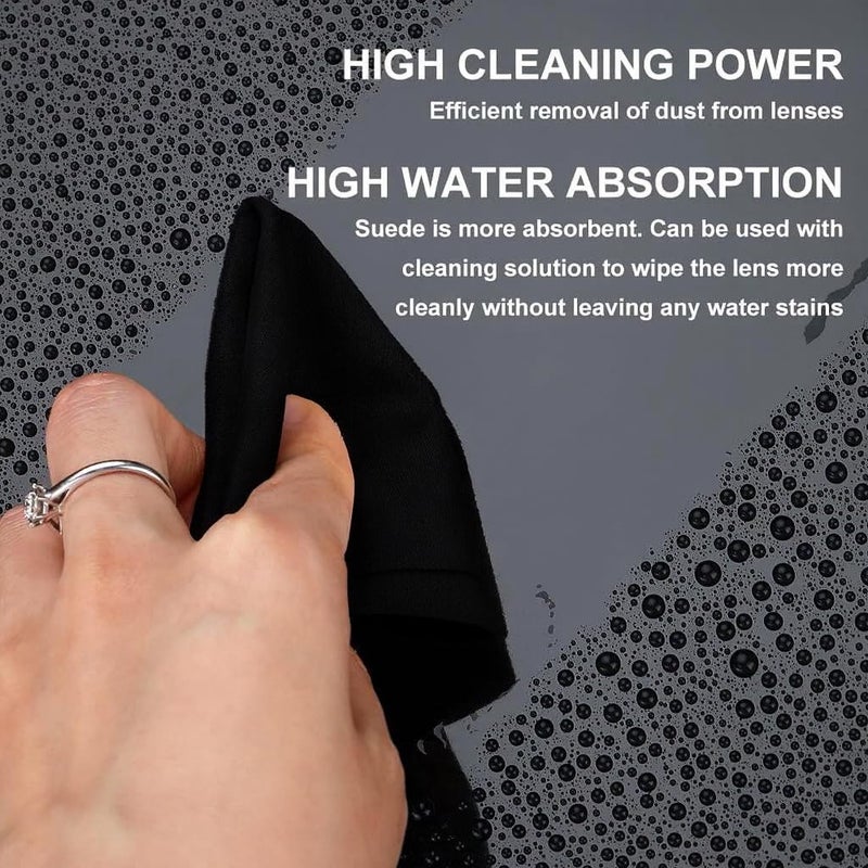 [12 Pcs] Premium Soft Microfiber Cleaning Polishing Pads - Size 17.5 x 14 cm, Multi-Use for Polishing Glasses, Watches, Phone Screens, Tablets, Camera Lenses - Black - Image 4