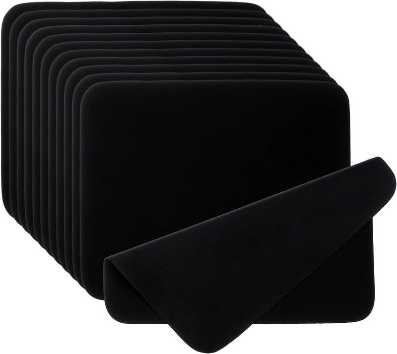 [12 Pcs] Premium Soft Microfiber Cleaning Polishing Pads - Size 17.5 x 14 cm, Multi-Use for Polishing Glasses, Watches, Phone Screens, Tablets, Camera Lenses - Black - Image 1