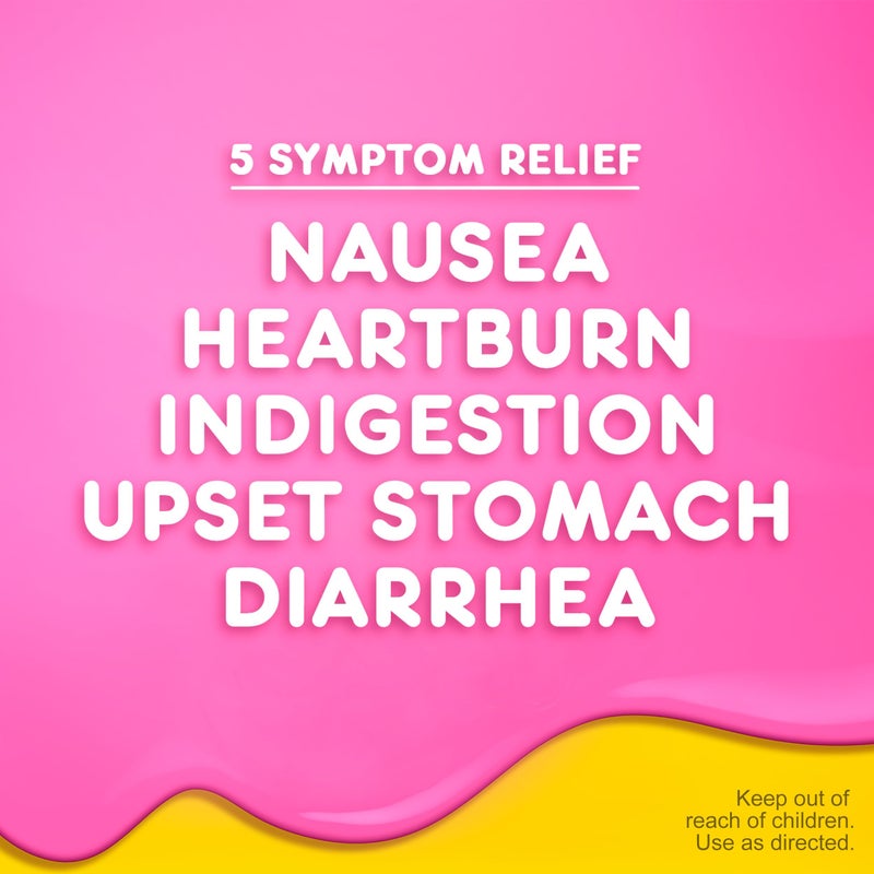 Pepto Bismol Cherry Chewable Tablets, Pocket To-Go, Upset Stomach Relief, Nausea Relief, Heartburn Relief, Indigestion Relief, Anti Diarrhea Medication for Adults - 5 Symptom Relief, 12 ct - Image 3