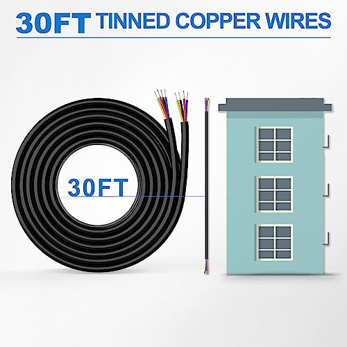 NAOEVO 18 Gauge Wire 4 Conductor Wire, 18 AWG 4 Core Stranded PVC Cable, Tinned Copper/Low Voltage 12V/Flexible Extension Cord for Automotive Trailer Wiring, Lamp Cord, Marine, RGB Cable (30FT) - Image 5