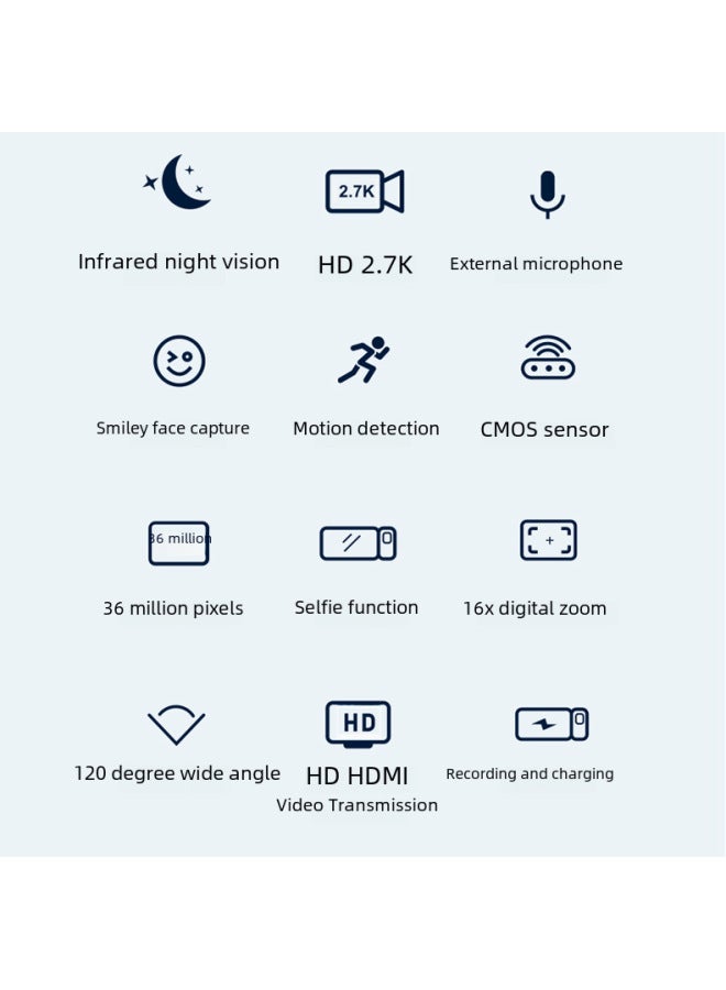 نيوترل كاميرا رقمية مباشرة بدقة 36 مليون بكسل - كاميرا تصوير منزلية وسفر - كاميرا تسجيل وتصوير DV - Image 3