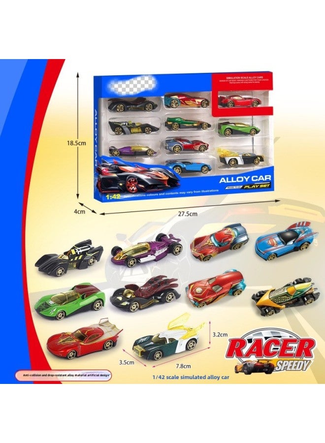 Hot Small Sports Car 10 Loaded Sliding Alloy Car Model Wind Fire Simulation Mini Toy Car-Color:4 Single 60 Sets Of Starting Batch  - Image 1