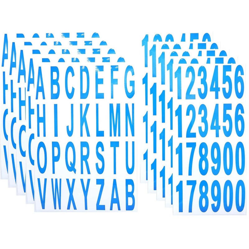 SIXQJZML 10 Sheet 3 Inch Mailbox Numbers and Letters Cut Classic Style SelfAdhesive Vinyl Waterproof Stickers Letter Decals Sticky for Outside Signs Window Door Car Truck Home House Address Blue 