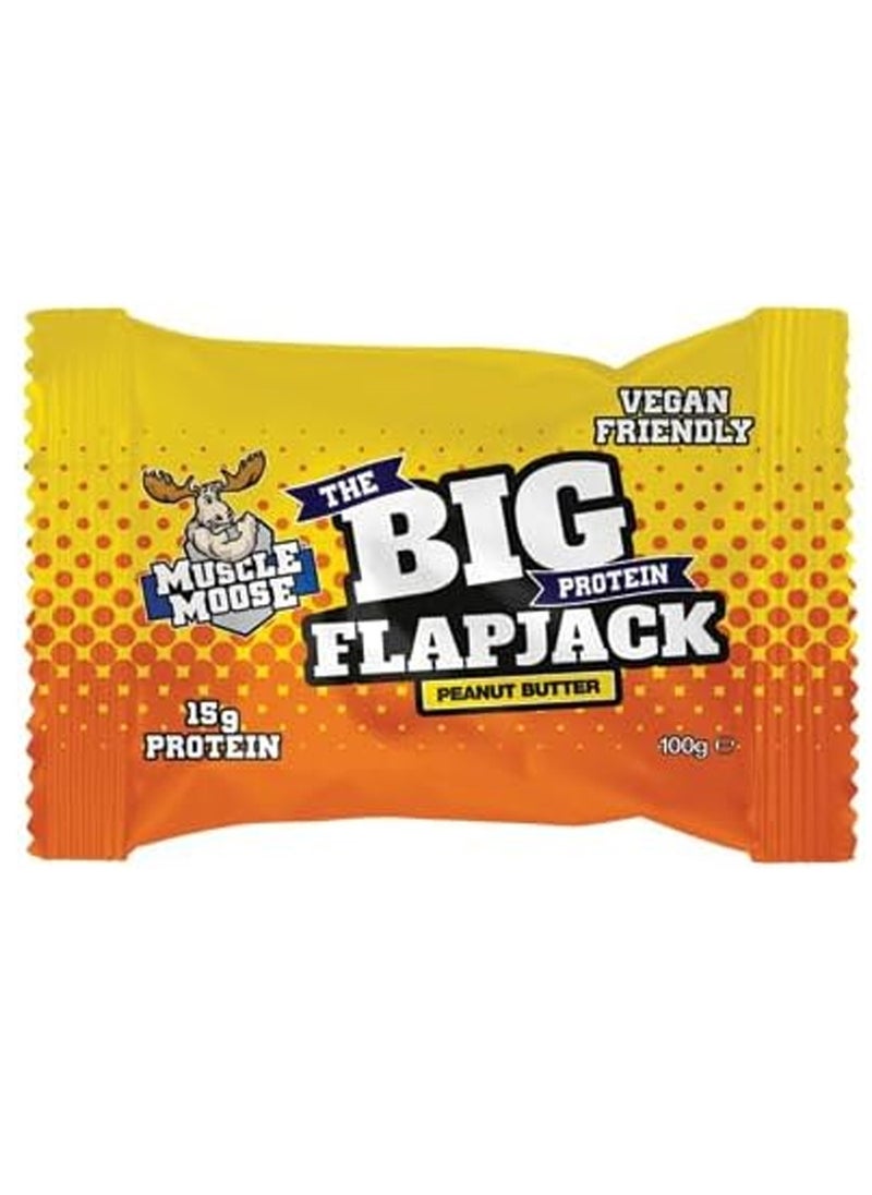 Muscle Moose - Muscle Moose Big Vegan Protein Flapjack, Protein Oat Bar, Oatmeal 15g Protein (PACK OF 1, PEANUT BUTTER) - Image 1