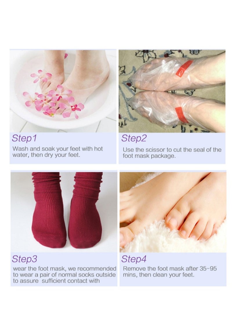 efero 2 Pairs Strawberry Foot Mask For Dry Cracked Feet,Remove Dead Skin Niacinamide Moisturizing Foot Mask Moisturizing Repairing Nourishing Exfoliating Smooth Skin Care Dry Cracked Feet,Remove Dead Skin - Image 4