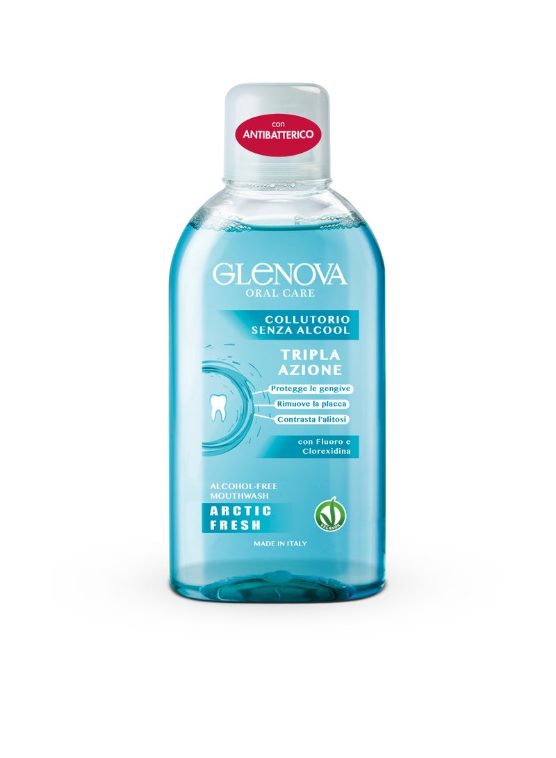 Glenova Mouthwash Artic Fresh Alcohol Free 400ML | Long Lasting Fresh Breath & Gentle Oral Care | Fresh Cooling Sensation |Supports Oral Hygiene - Image 1