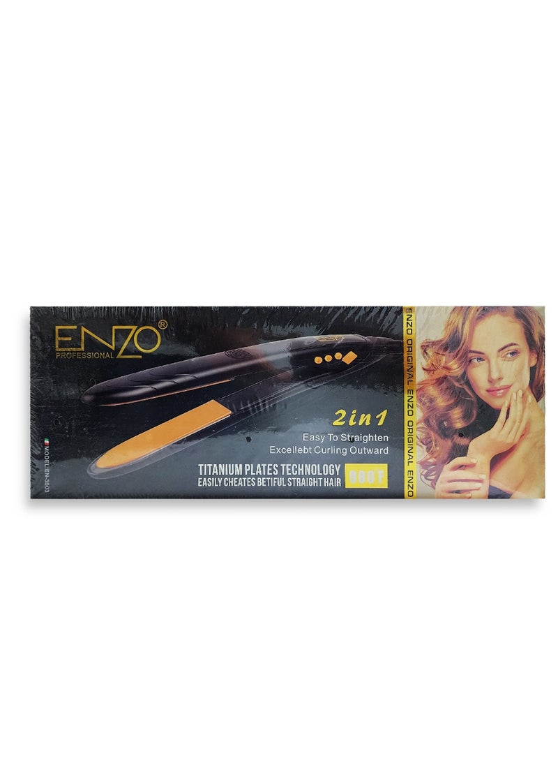 ENZO - Professional Ceramic Coated Hair Straightener EN-3003 Hair Straightener is the perfect professional hair straightener for perfect result in keratin treatments. - Image 1