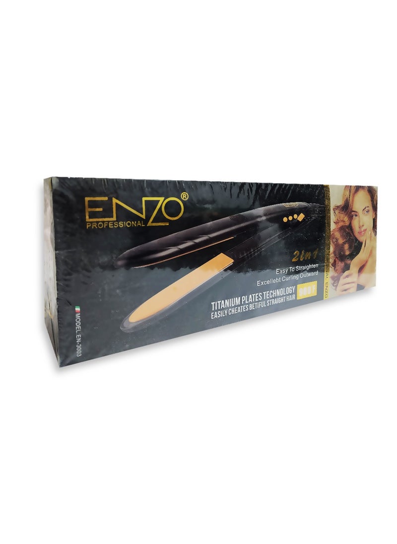 ENZO - Professional Ceramic Coated Hair Straightener EN-3003 Hair Straightener is the perfect professional hair straightener for perfect result in keratin treatments. - Image 1