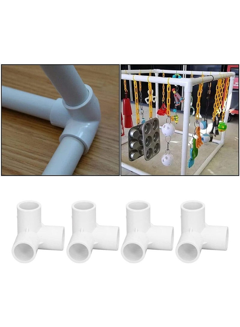 jaexest 10 جهاز كمبيوتر شخصي أبيض 3 طريقة تركيبات PVC 20 مم ، أثاث درجة زاوية مستقيمة تي موصل لأنابيب المياه والدفيئة والخيمة - Image 3