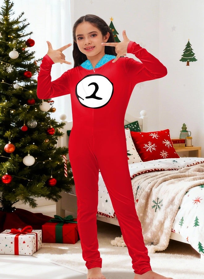 AOBUTE Dr Seusi Bodysuits Christmas Red Thing 3D Printed Jumpsuits Winter Festival Clothes 2XL - Image 3