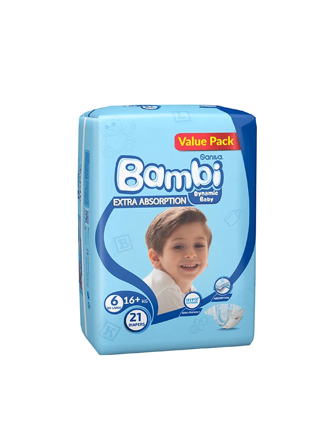 Sanita Bambi Size 6, Xxl, 13-25 Kg, Value Pack, 21 Diapers - Image 3
