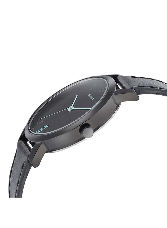 سوناتا ساعة يد جلدية دائرية بعقارب  -  ملم - أسود - Image 3
