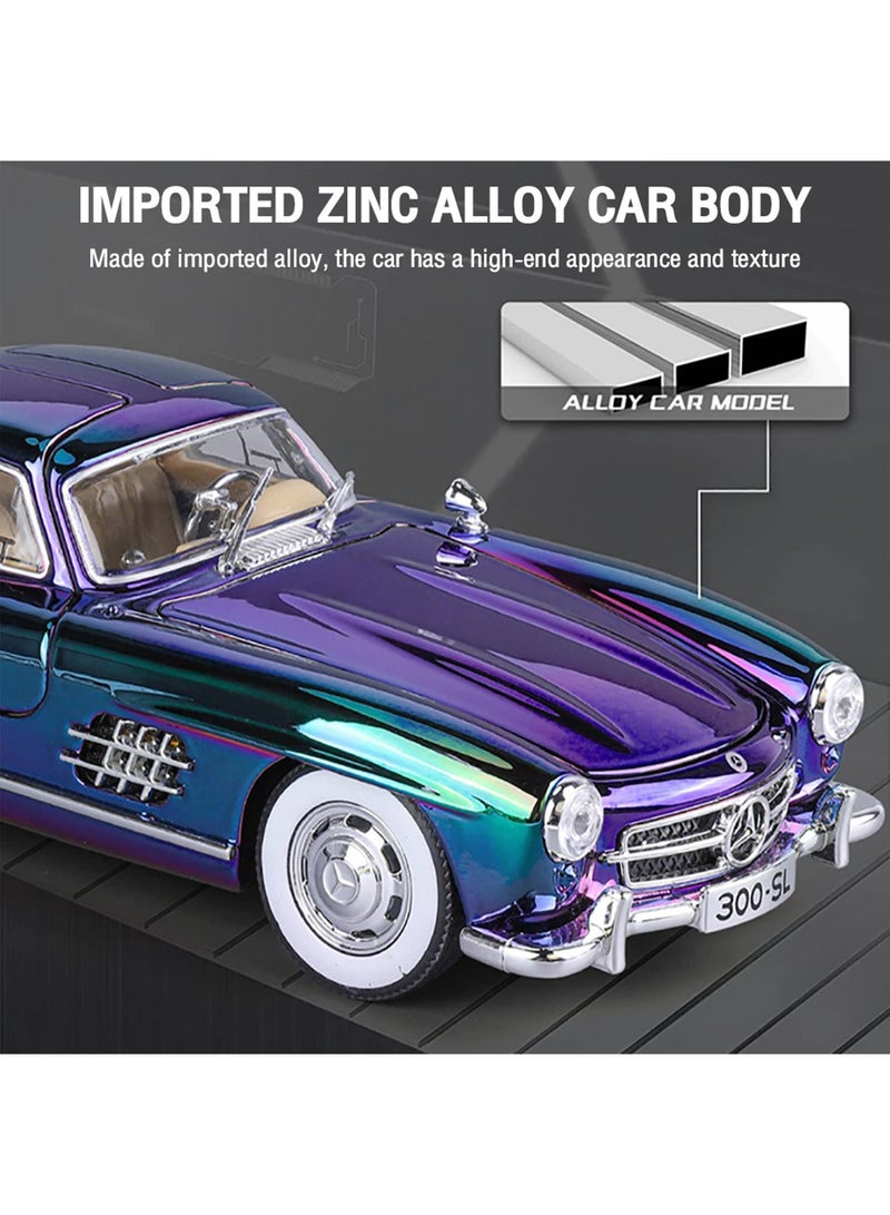 Die-Cast Mercedes-Benz 300SL Model Car – 1:24 Scale Alloy Toy Car with Sound, Light  Opening Doors – Classic Collectible Car for Kids  Adults - Image 4