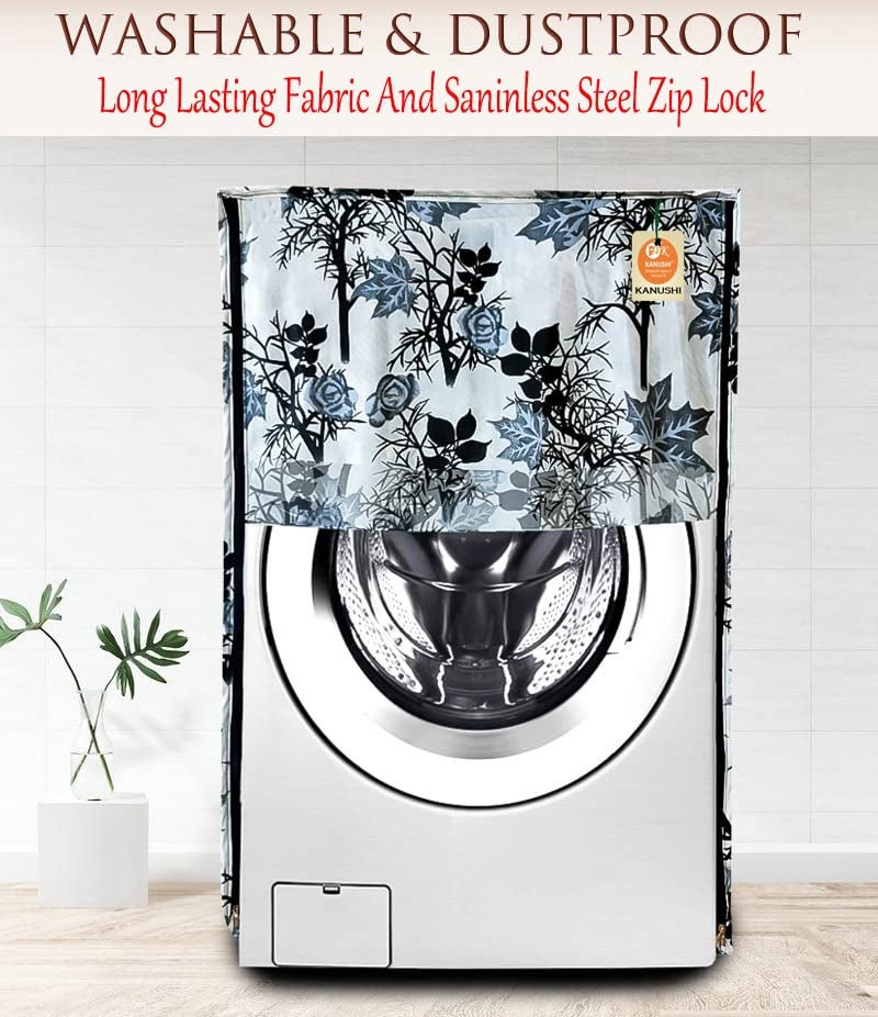 KANUSHI Industries® Washable & Dustproof Front Load Automatic Washing Machine Cover (Suitable for 6 Kg, 6.5 kg, 7 kg, 7.5 kg) (VAR-WASMAC-BLACK-SHUB-FRONT-01) - Image 2