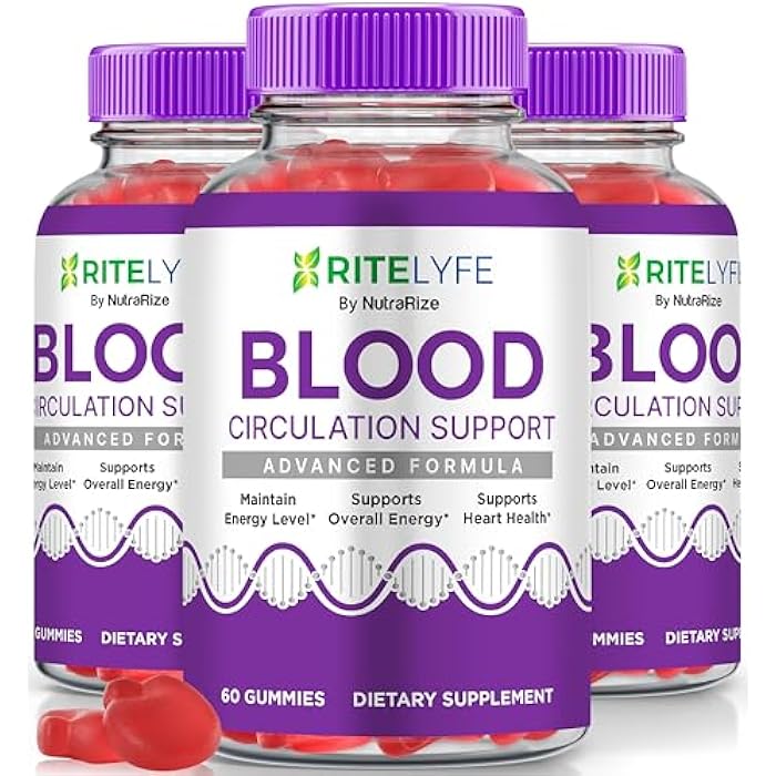 NutraRize (Pack of 3 RiteLyfe Blood Circulation Support Gummies, All Natural Stabilizer to Maintain Stable Healthy Levels and Overall Wellness, Premium Formula Gomitas Review (180 Gummies) - Image 1