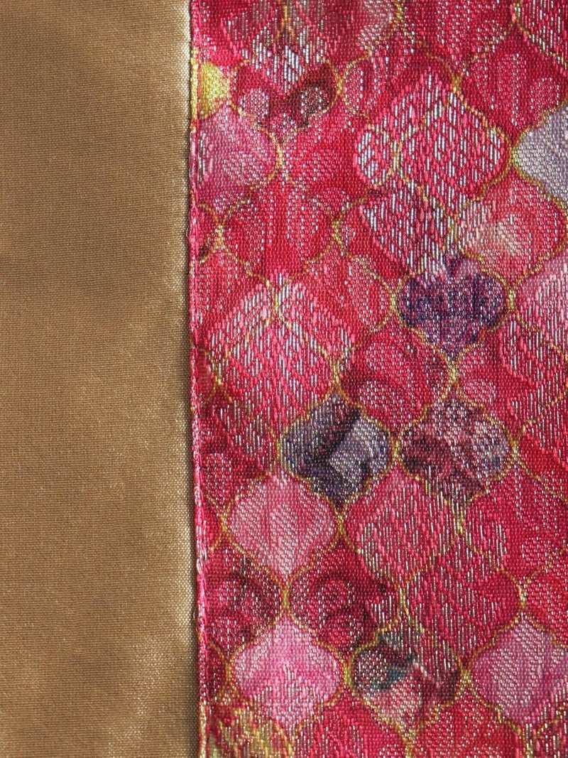 ZEBA World 6 Seater Table Cloth Floral Pattern with Panel Stich and Tassles Brocade Silk Pink Gold Heat Resistant Table Cover for Kitchen Table 52 X 84 Inches 130 cm X 210 cm - Image 4