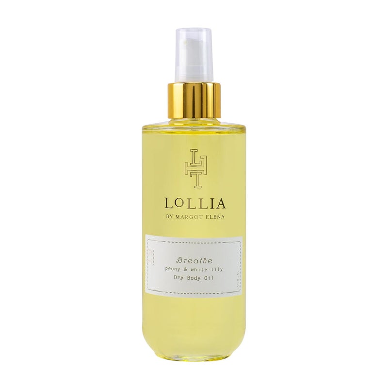 LOLLIA Breathe Dry Body Oil 68 Fl Oz  Peony  White Lily  Womens Body Oil Scented Body Oil Moisturizing Body Oil Dry Body Oil for Women For All Skin Types