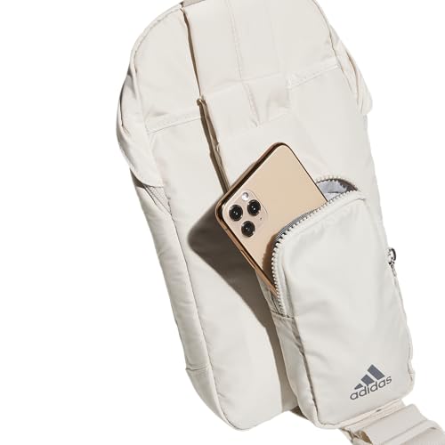 Adidas حقيبة سليب أديداس إيسينشالز – حقيبة رياضية مع جيب للهاتف، بيج ألومينا/رمادي أربعة/2.0، مقاس واحد - Image 4