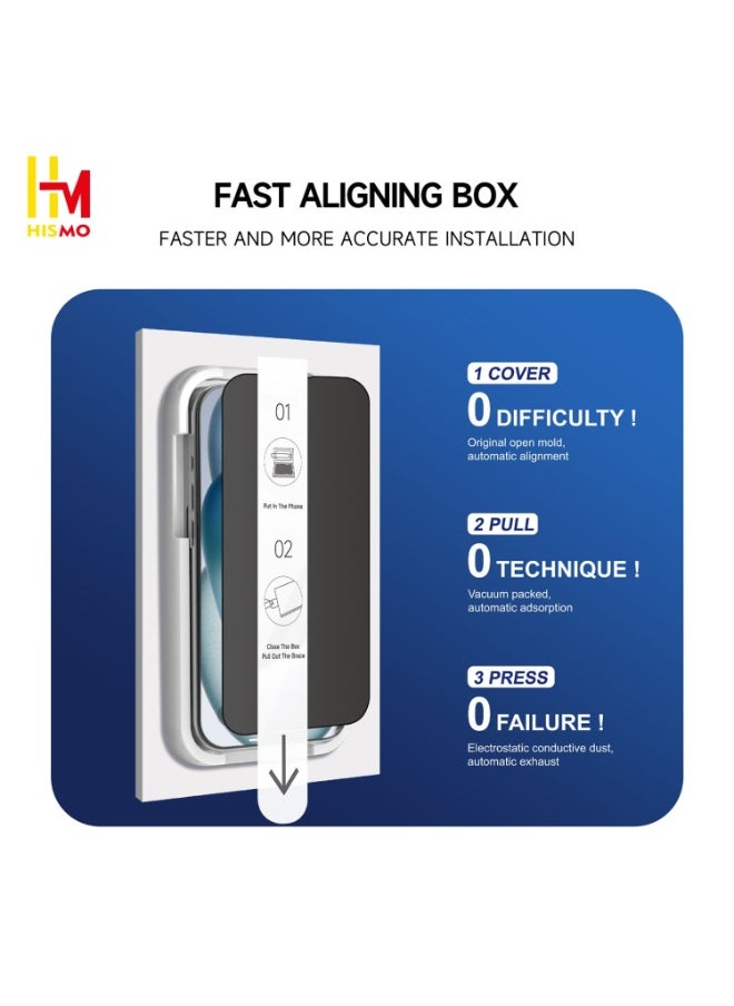 Easy Fit Privacy Screen Protector【iPhone 12 Pro】Auto-Fit 9H Glass, Scratch Resistant, Bubble-Free, Break-Resistant, Crystal Clear HD Protection, Built for Durability
